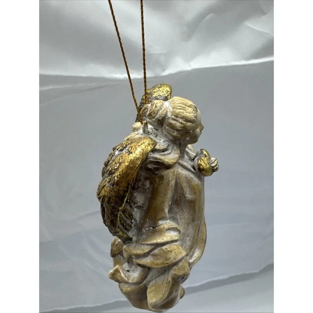 Schurman‎ Retail Group 2 Gold Distressed Christmas Angel Ornaments